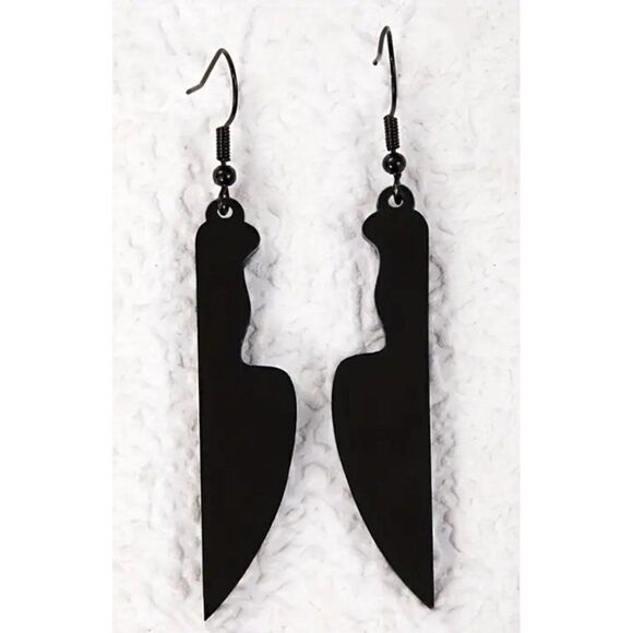 New! Scream Ghost Face Knife Dangle Earrings Jewelry Horror! - Picture 4 of 5